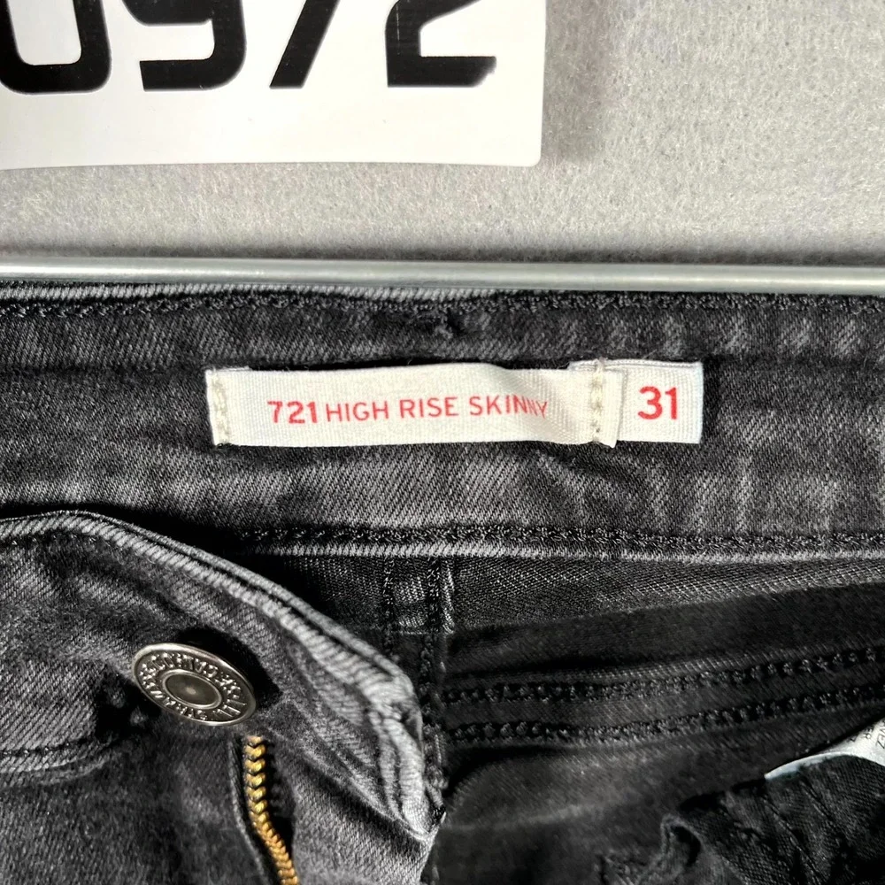 Levi's 721 Jeans Mens 31 Black‎ Denim Dark Wash 5 Pockets High Rise Skinny Leg